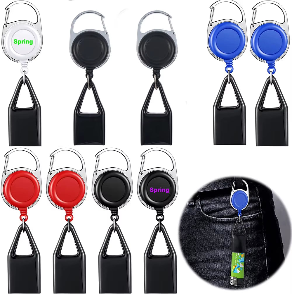 Silicone Lighter Retractable Keychain Protective Sleeve Holder Leash Safe Stash Clip Cover Smoking Accessories
